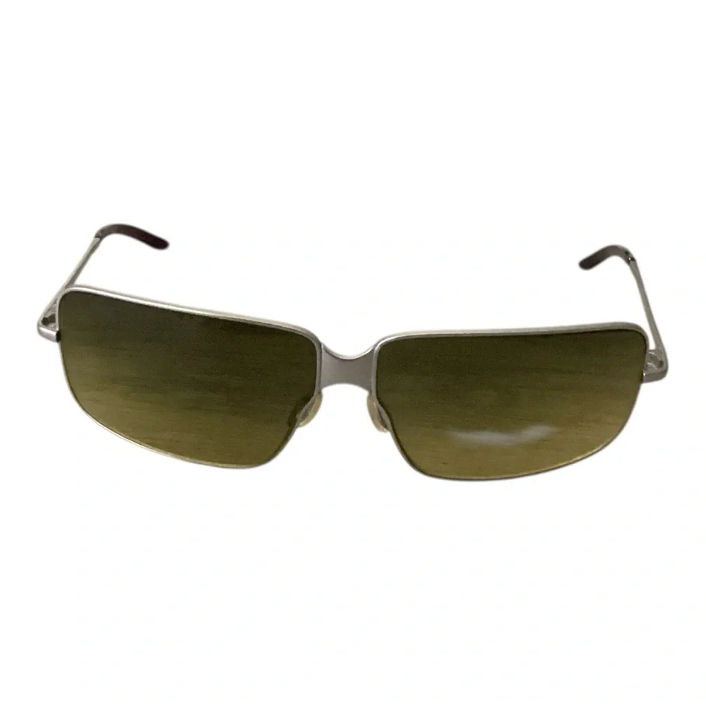 Y2K Prada Silver Rectangle Frame SPR 63B Logo Designer Sunglasses Frames Italy